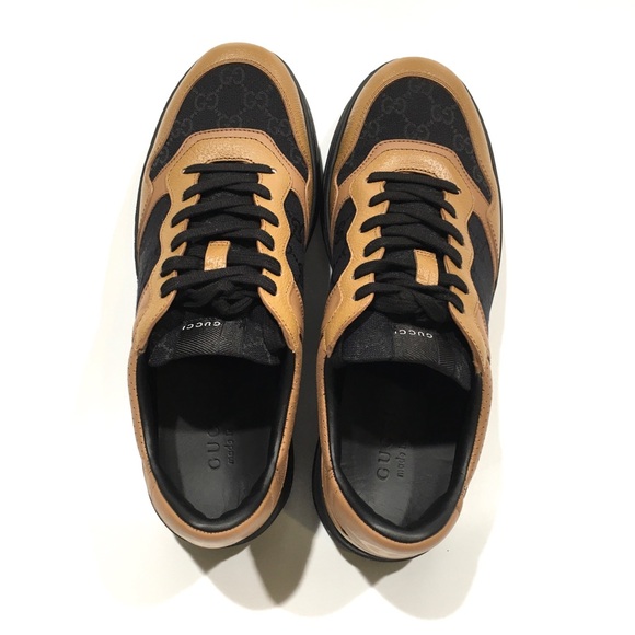 GUCCI GG SUPREME RETRO SNEAKERS -BLACK CANVAS / BROWN LEATHER -MEN’S US 12 -NEW - Picture 8 of 8